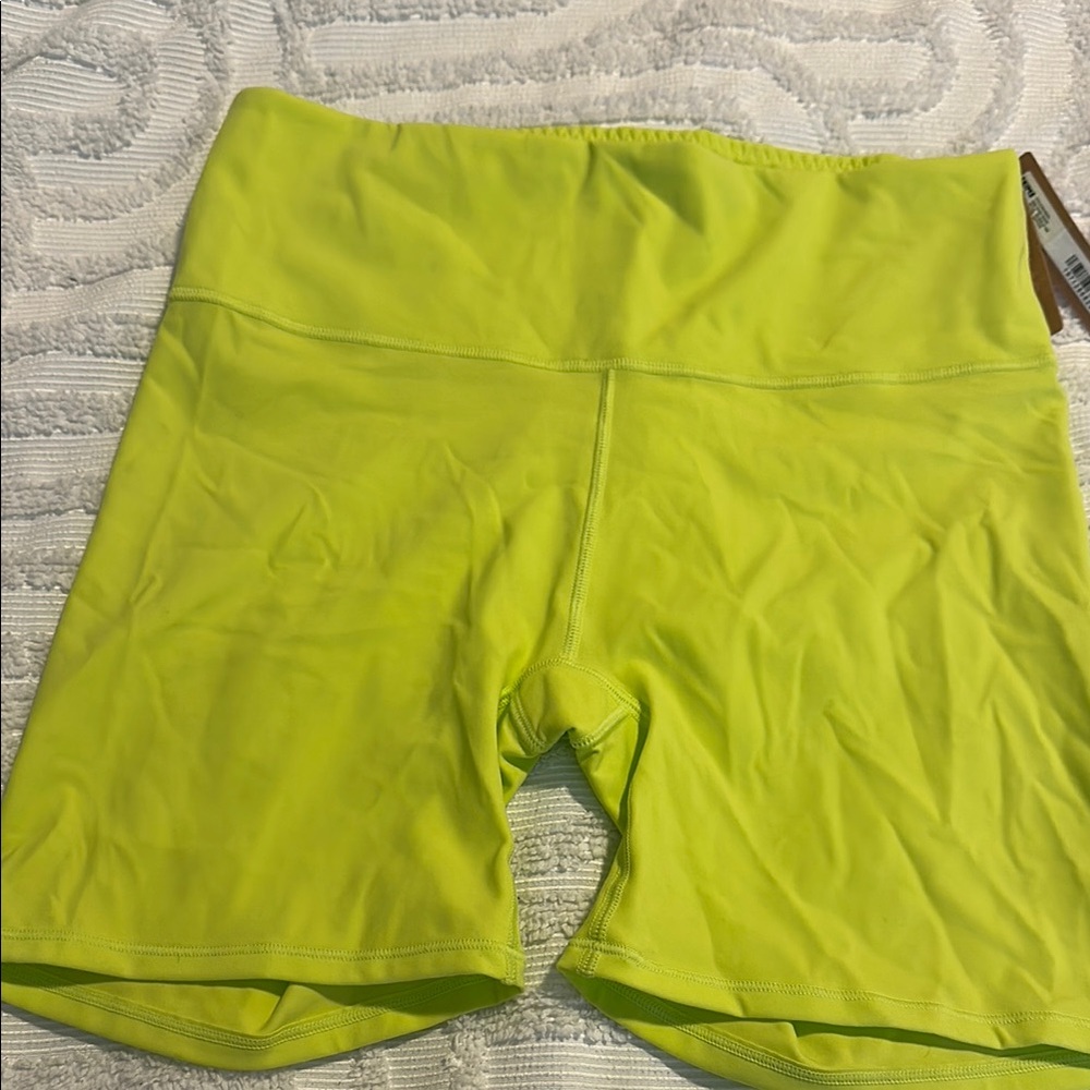 High-Rise Neon Yellow Women's Bike Shorts